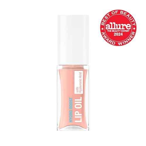 Neutrogena Hydro Boost Tinted Lip Oil with Hyaluronic Acid, Designed to Hydrate & Nourish While Providing a Luxurious Pop of Color for Fuller-Looking Lips, Light Pink, .2 fl. oz