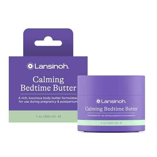 Lansinoh Magnesium Bedtime Butter Body Lotion for Pregnant Moms, Calm Magnesium Lotion for Aching Muscles, Lotion for Women & Soothing Massage, Promote Relaxation, Help Ease Cramps, 7 oz.