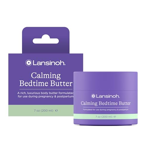 Lansinoh Magnesium Bedtime Body Butter for Pregnant Women, 7 oz