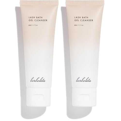 Borboleta Lash Bath Gel Cleanser, Gentle Deep Clean, Travel Size & Full Size Options, Eyelash Wash for Extensions (Pack of 2)
