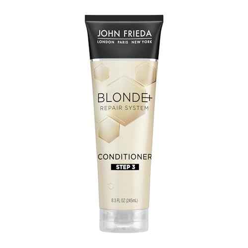 John Frieda Blonde+ Hair Repair System, Conditioner with Bond Building Complex, Restores Moisture and Protects Hair From Further Damage, Step 3 of Hair Repair System, 8.3 Oz