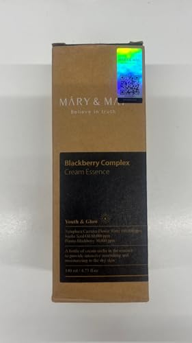 Mary&May Vegan Blackberry Complex Cream Essence 140ml, Hydrating & Soothing Essence, Fragrance-Free, Hypoallergenic, Deep Moisture, Anti-Aging, Boost Elasticity, Korean Skincare