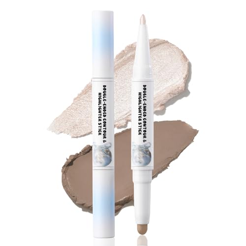 HOSAILY Dual Ended Contour & Highlighter Stick - Cool Toned, Long Lasting, 01