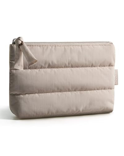 BAGSMART Camel Travel Organizer Pouch 1.6-Inch Slim Puffy Cosmetic Bag