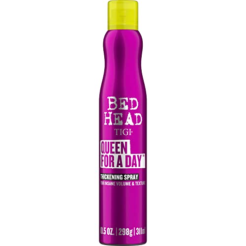 TIGI Bed Head Queen For A Day Thickening Spray for Fine Hair 10.5 oz & ead Hard Head Hairspray for Extra Strong Hold 11.7 oz
