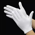 12 Pairs White Cotton Gloves for Eczema, Dry Hands & Spa