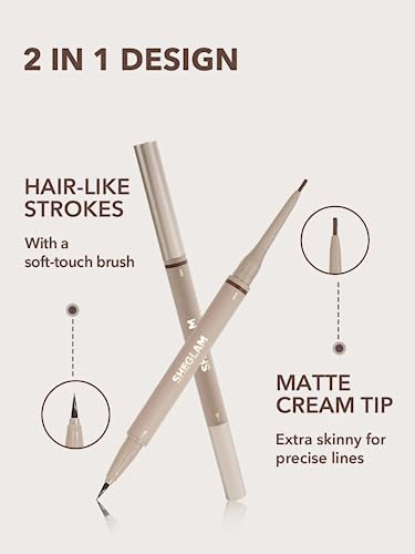 SHEGLAM Dual-Sided Eyebrow Pencil Waterproof Long-Lasting Chocolate