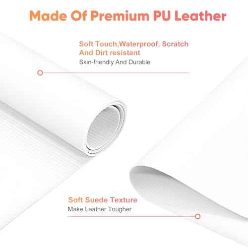 Nail Art Table Mat, (MAT ONLY) Nail Arm Rest Mat for Nail Tech, Soft Microfiber PU Leather Nail Mat for Nail Hand Rest Cushion, Foldable Manicure Table Pad Nail Desk Mat for Hand Stand Pillow - White