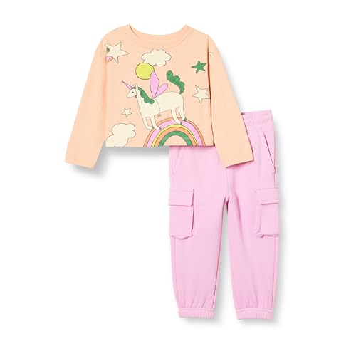 Amazon Essentials Girls Long Sleeve T-Shirt & Pants Set