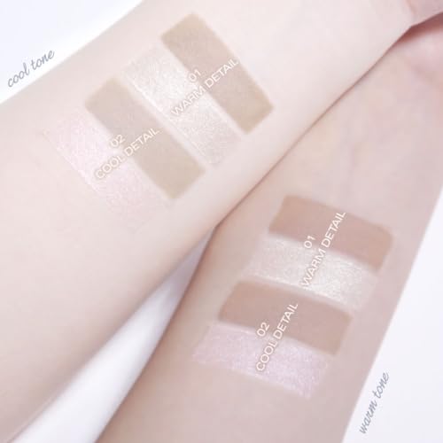 BBIA Last Contour Stick - Dual-Sided Contouring & Highlighting Duo Stick Easy Dual-Ended Natural Contour & Highlight Blendable Buildable Longlasting Korean Face Makeup (02 COOL DETAIL, Pack of 1)