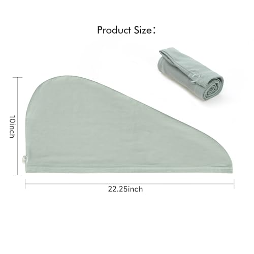 KISMETICS Hair Plopping Towel - Cotton Blend Moisture Wrap - Sage