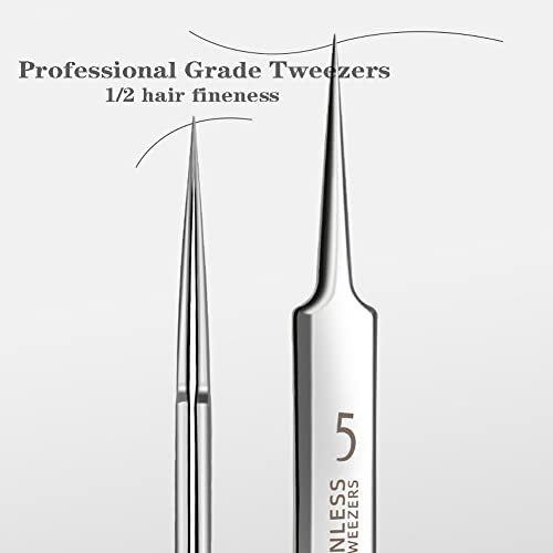 Professional Blackhead Remover Tweezers Kit 3-Piece Stainless Steel
