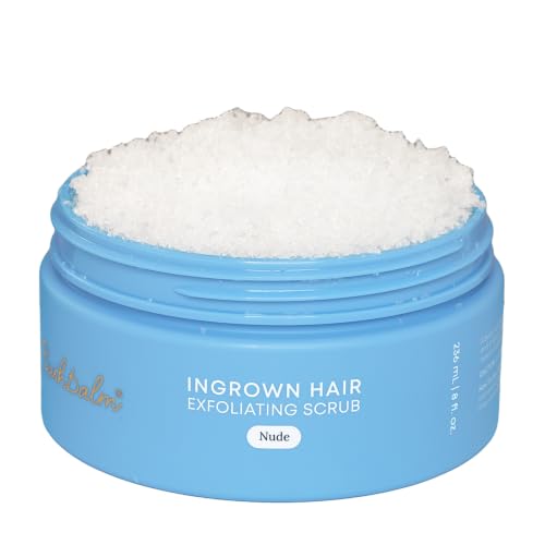 Bushbalm Nude Ingrown Hair Exfoliating Body Scrub 8oz - Hydrating Sugar Scrub for Sensitive Skin