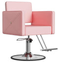 LOUVIXA Barber Chair Height Adjustable Hydraulic Salon Chair Pink