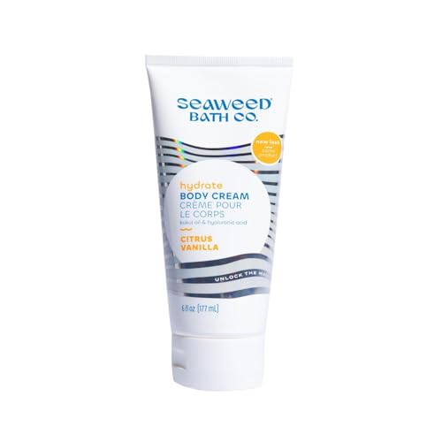 The Seaweed Bath Co. Hydrating Soothing Body Cream, Citrus Vanilla Scent, with Argan Oil & Shea Butter, 6 Oz