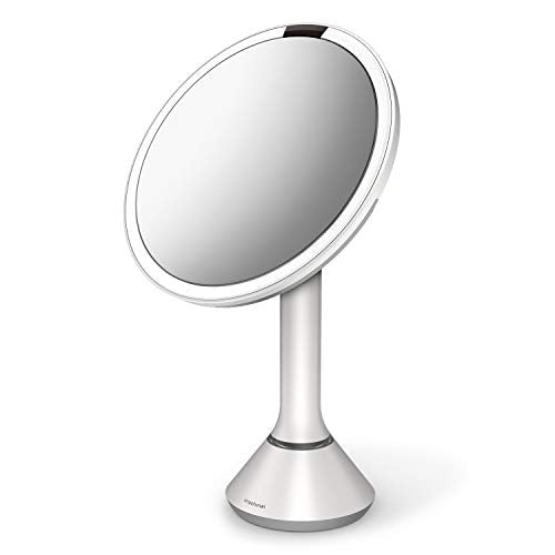 simplehuman 8" Round Sensor Makeup Mirror - 5X Magnification, Rechargeable