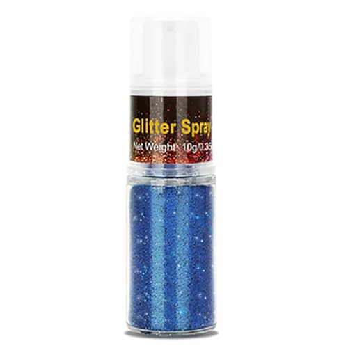 Go Ho Blue Glitter Spray for Body & Hair, Ultra-Fine Sparkle Powder, Festival Makeup, 10g