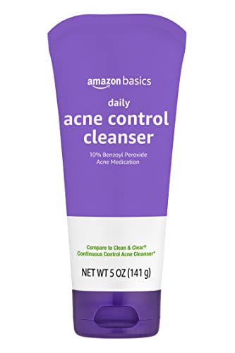 Amazon Basics Maximum Strength 10% Benzoyl Peroxide Acne Face Wash, 5 oz