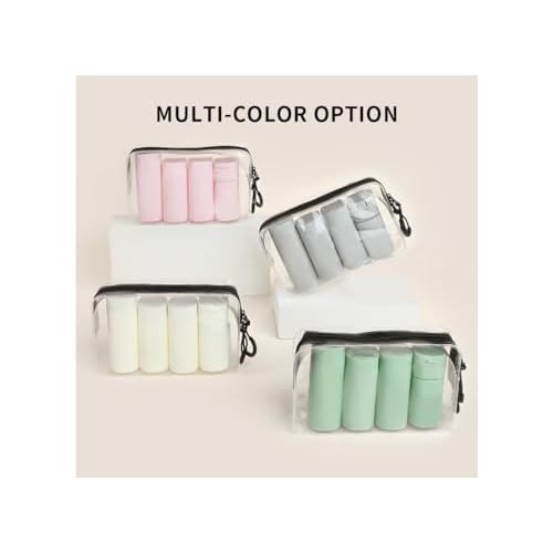 5 Pack Brief and Fashion Travel Bottles TSA Approved, BPA Free Travel Size Travel Containers Refillable Squeeze Bottles for Cosmetic Shampoo Cream Conditioner Lotion Soap¡¦ (Nordic white)