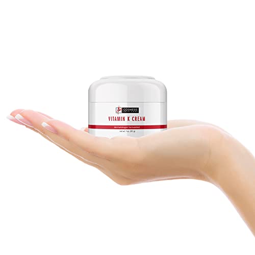 Vitamin K Cream with Anti-Oxidant Tea Blend | Reduce Redness and Discoloration | 1 oz. (28g) | Cosmesis