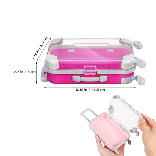 VOSAREA 4PCS False Eyelashes Boxes Mini Plastic Travel Makeup Suitcases Simulation Trolley Makeup Cases Mini Luggage Empty Lash Containers for Women Girls