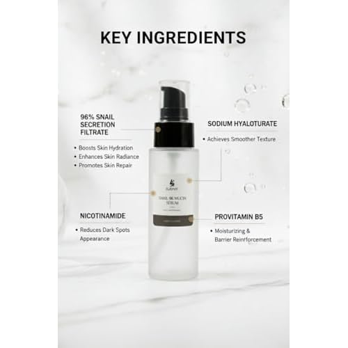 Snail Mucin 96% Repairing Essence with Niacinamide, Aloe Vera & Glycerin - Snail Mucin Serum to Hydrate & Repair Dull Skin & Fine Lines- Gentle Skincare Serums with Snail Serum for Everyday Care