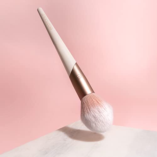EcoTools Luxe Plush Powder Makeup Brush for Blush & Bronzer, Works Best With Powder Makeup, Luxurious and Glamorous, Eco-Friendly Premium Makeup Brush, Synthetic Bristles, Pink, 1 Count (Pack of 2)
