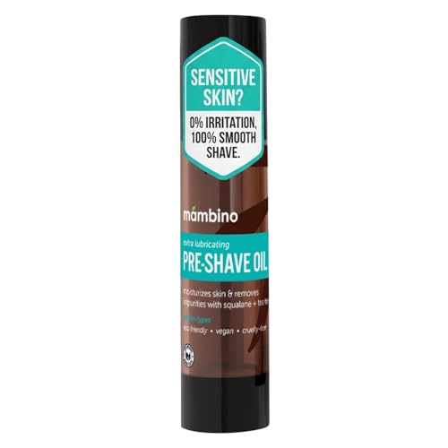 Mambino Organics Tea Tree Pre-Shave Oil – 2 fl oz / vegan grooming oil for sensitive skin