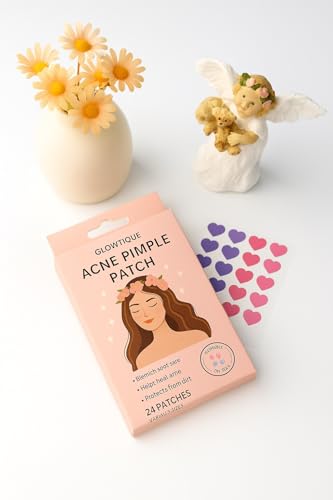 GlowTique Acne Pimple Patches - 24 Hydrocolloid Stickers