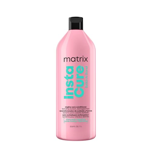 MATRIX Instacure Build-A-Bond Mighty Care Conditioner - Bond Repair For Very Damaged Hair, Strengthens, Smooths & Softens with Citric Acid & Squalane, Detangles & Adds Shine, Sulfate & Paraben-Free