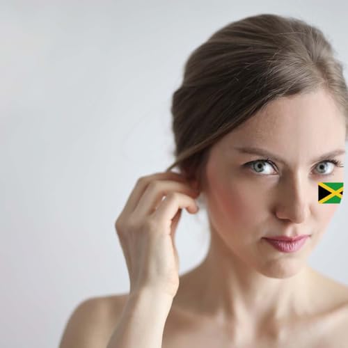 Jamaica Flag Tattoos - 20 Pack Temporary Waterproof Stickers