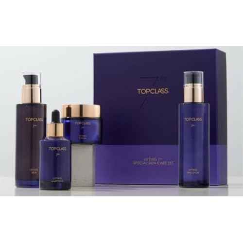CHARMZONE TopClass Lifting 7th Skincare Set ? Korean Anti-Aging 4-Piece Set with Toner, Emulsion (4.05 fl oz) & Ampoule, Cream (1.69 fl oz) ? Firming, Lifting, Hydrating with Triple Collagen K-Beauty