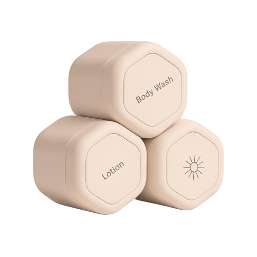 Magnetic Travel Capsule Set ? 3x1.32oz Refillable Travel Containers | Leak-Proof & TSA Approved Bottles for Haircare, Body Wash & Lotion | Stackable Magnetic Travel Essentials for Women & Men