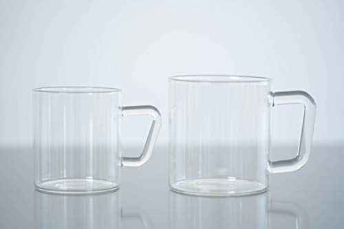 Borosil VCLM305 Vision Classic Large Mug [Set of 4] Clear Lightweight & Durable Drinkware, Drinking Mug For Coffee, Tea, or Latte, Heat Resistant, Dishwasher Safe |10 Ounce Cups