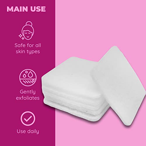 Jacent Mini Exfoliating Facial Sponges - Square Cleansing & Makeup Removal Pads