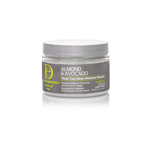 Design Essentials Almond & Avocado Wash Day Deep Moisture Masque, Deep Conditioning Hair Mask with Almond, Avocado & Shea, For Curly & Coily Hair, 12 oz