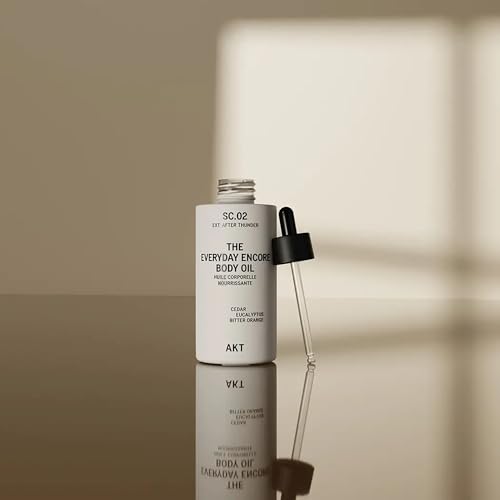 AKT Everyday Encore Body Oil 3.4 Fl Oz, SC.02 After Thunder Scent, Dry Body Oil After Shower, Skin Moisturizer, Fast Absorbing, Lasting Glow, Cedar Fragrance, Non-Greasy, All Genders Skincare