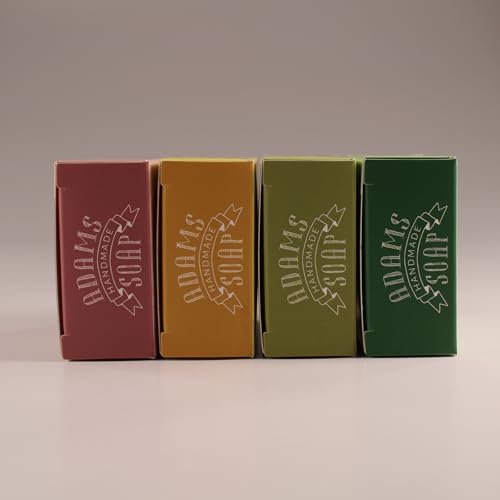 Adams Handmade Soap Variety Pack ? 4 Bar Set: Tea Tree, Eucalyptus Spearmint, Patchouli, Lemon Sage | Vegan, Cold Process, 84% Organic, Essential Oils, USA Made