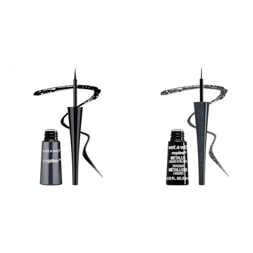 wet n wild MegaLiner Liquid Eyeliner 2-Pack - Black and Metallic Cosmic Black