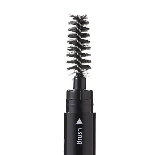 Arches & Halos Angled Brow Shading Pencil - Double Sided Eyebrow Filler and Spoolie - Angled Brush Design for Precise Shaping and Styling - Buildable, Easy Blend Pigment - Charcoal - 0.012 oz