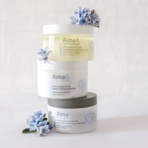 Alma K Nutritive Body Butter - Deep Hydration Body Cream Skin Care - Shea Butter Lotion with Dead Sea Minerals, Vitamin E - All Skin Types - 8.45 oz