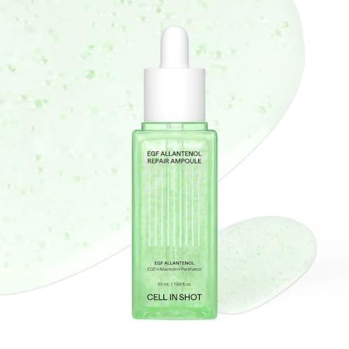 EGF Allantenol Repair Ampoule, Hydrating and Barrier Support, Centella Asiatica, Hyaluronic Acid & Ceramides, Soothing Ampoule for Sensitive Skin, Brightening Recovery Serum, 1.01 fl oz