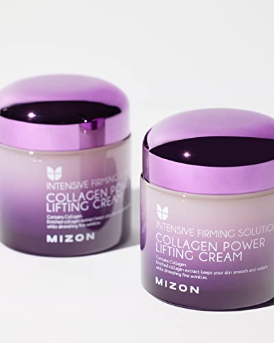 MIZON Collagen Power Lifting Cream, Face Moisturizer with Collagen, Adenosine, Hyaluronic Acid, Green Calming Complex, Wrinkle Care, Lifting and Tightening (2.53 fl. oz.)