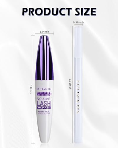 Burgundy Waterproof Mascara & Eyeliner Pen Set – 5D Silk Fiber