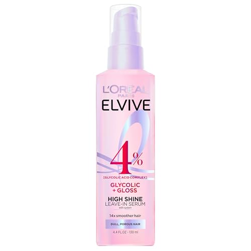 L'Oreal Paris Elvive Glycolic + Gloss Leave-In Hair Serum, 4.4 Fl Oz