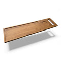 Zeek Bathtub Caddy Tray Solid Natural Wood Bath Board Charcuterie Serving Platter Housewarming Gift