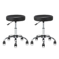 KLASIKA Rolling Stool with Wheels - Adjustable Height, Set of 2