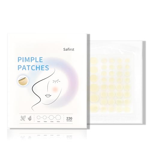 Acne Pimple Patches - 4 Sizes, 220 Count, Hydrocolloid Formula