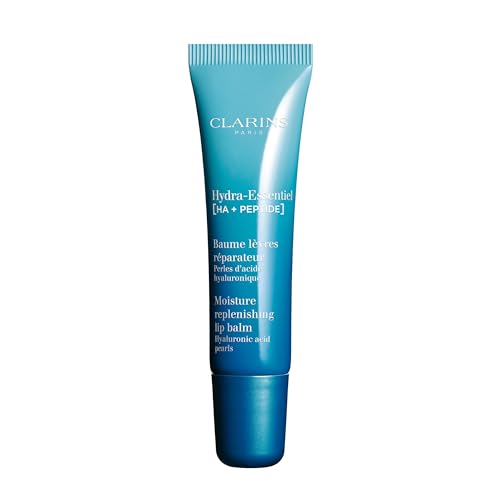Clarins Hydra-Essentiel Moisture Replenishing Lip Balm | 60 Seconds to Plumper Skin* | 24H Hydration* | Contains Hyaluronic Acid + Plumping Peptides | All Skin Types | 0.5 Ounces