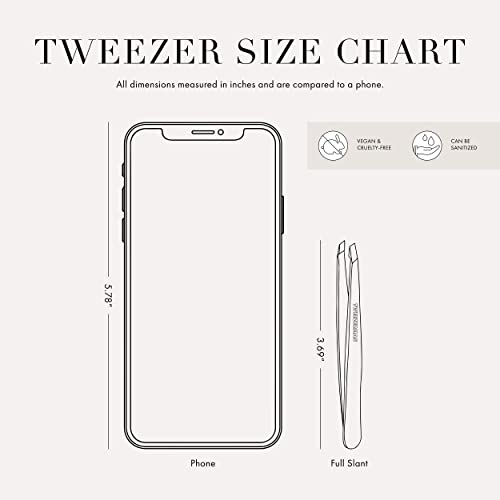 Tweezerman Stainless Steel Slant Tweezer - Eyebrow Tweezers for Women and Men (Blue Jewel)